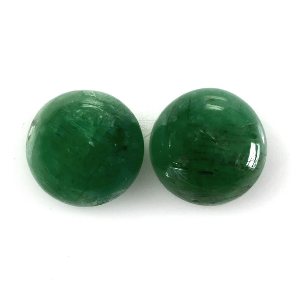 BRAZILIAN EMERALD ROUND CAB 9MM 3.03 Cts.