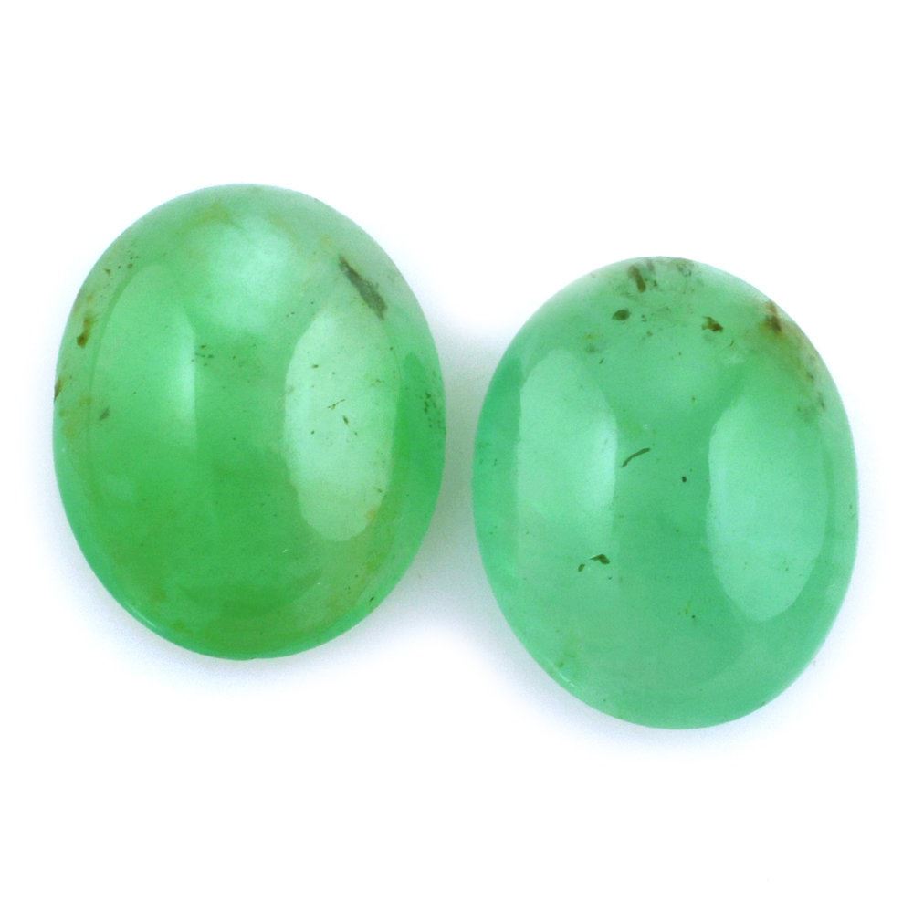 EMERALD OVAL CAB 14X11MM 5.03 Cts.