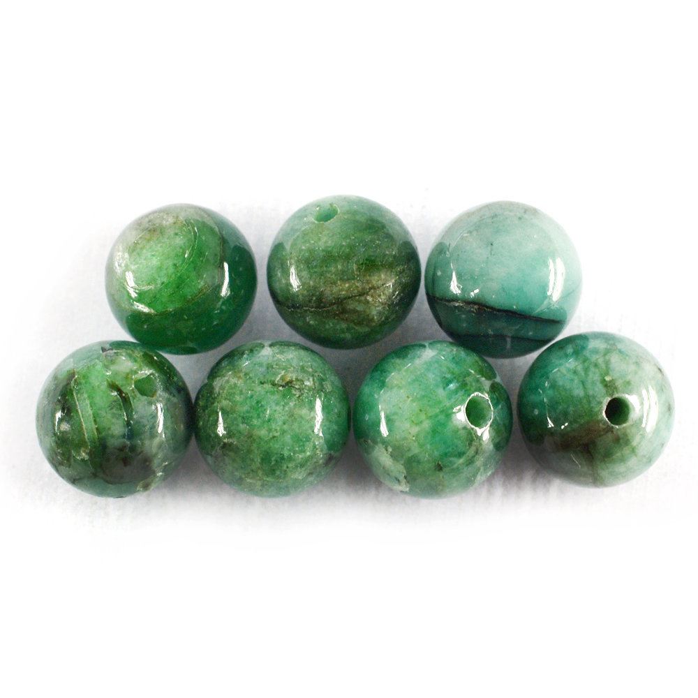 EMERALD PLAIN BALL (FULL DRILL) 10MM 7.19 Cts.