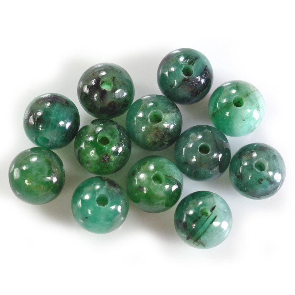 EMERALD PLAIN BALL (FULL DRILL) 8MM 3.57 Cts.