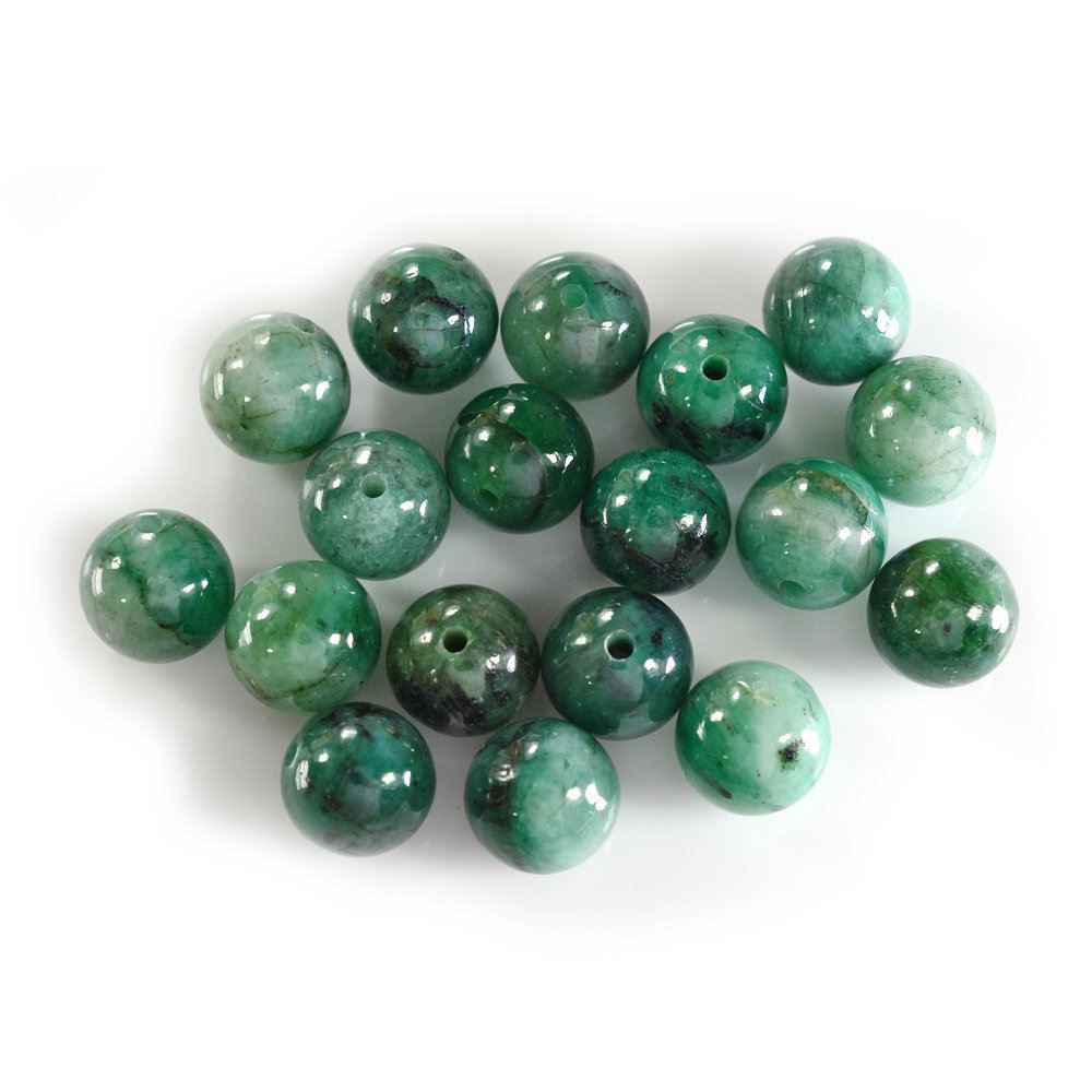 EMERALD PLAIN BALL (FULL DRILL) 10MM 7.15 Cts.