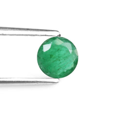 EMERALD BOTH SIDE TABLE CUT ROUND (DARK/SOME BLACK  WHITE SPOTS) 6MM 0.54 Cts.