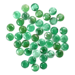 EMERALD BOTH SIDE TABLE CUT ROUND (DARK/SOME BLACK  WHITE SPOTS) 6MM 0.54 Cts.