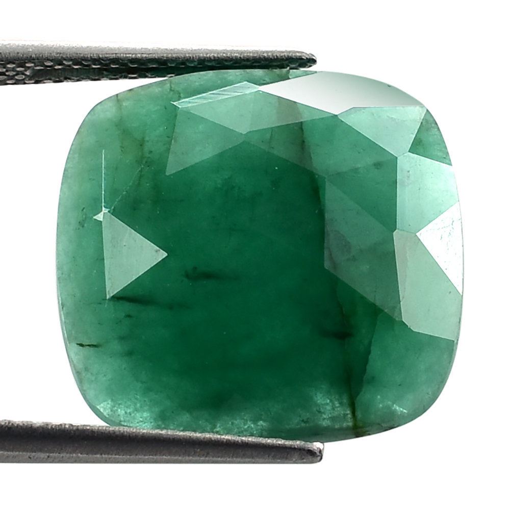 EMERALD ROSE CUT CUSHION CAB 17X17MM 9.25 Cts.