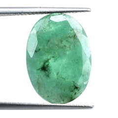 EMERALD BOTH SIDE TABLE CUT OVAL (MEDIUM) (MANY BALCK  WHITE SPOTS) 18X13MM 6.91 Cts.