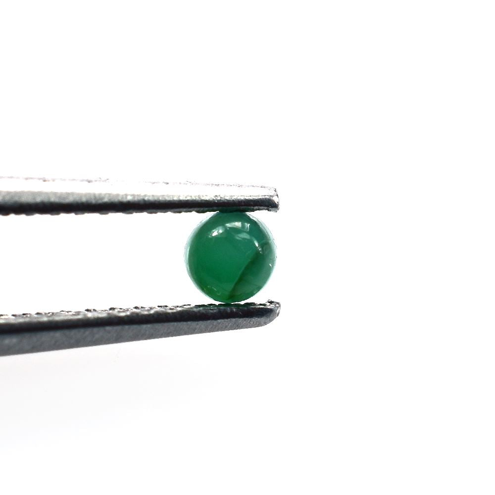 EMERALD PLAIN ROUND CAB (OPAQUE/SOME BLACK SPOTS) 3.00 MM 0.15 CTS
