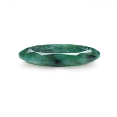 EMERALD BOTH SIDE TABLE CUT OVAL (OPAQUE)(GREEN/MANY BLACK SPOTS) 18.00X13.00 MM 6.18 CTS