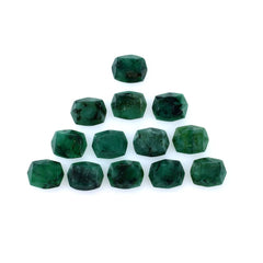 EMERALD (GREEN) (OPAQUE)(WITH PATTERN) TABLE CUT LONG FANCY OCTAGON 10.00X8.00 MM 2.39 CTS