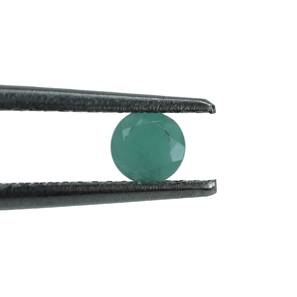 EMERALD CUT ROUND (OPAQUE)(LIGHT GREEN)(SOME BLACK SPOTS) 4.00X4.00 MM 0.25 CTS