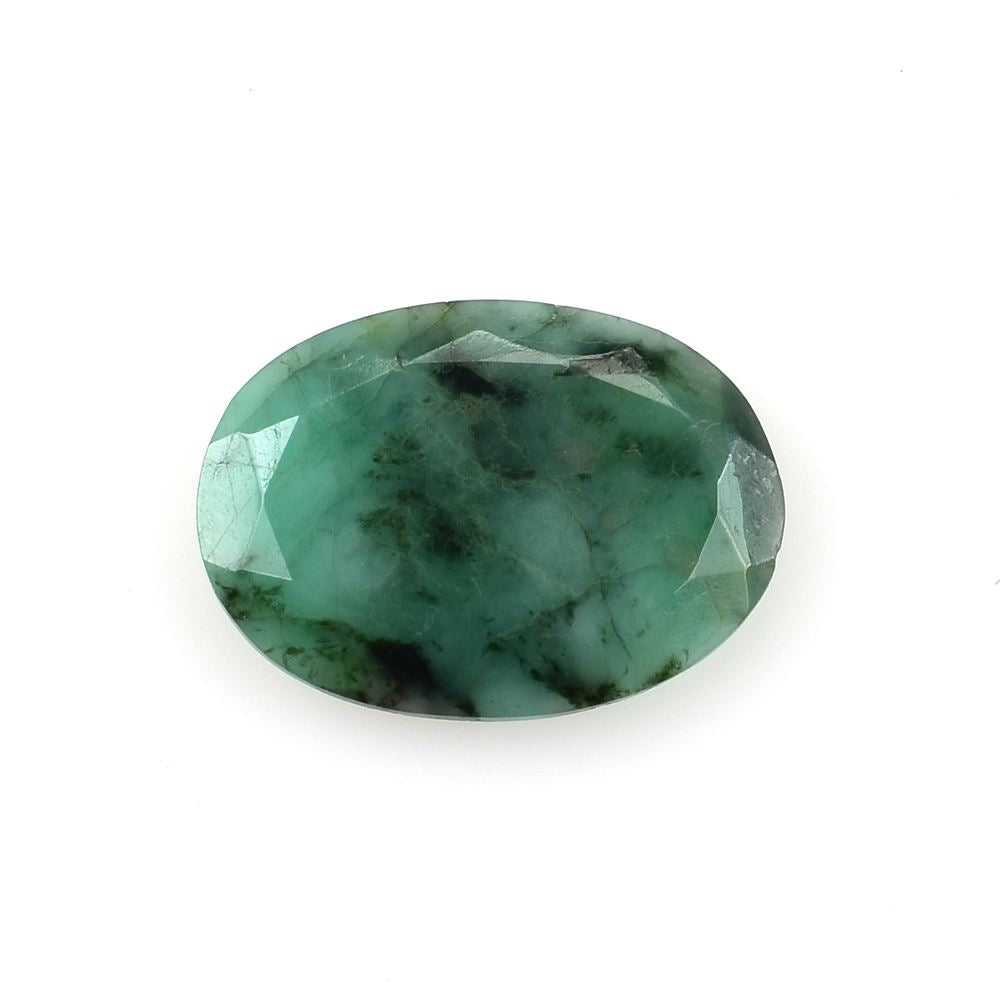 EMERALD BOTH SIDE TABLE CUT OVAL (DARK)(MANY BLACK/WHITE SPOT 3TH QUALITY) 18.00X13.00 MM 5.88 CTS