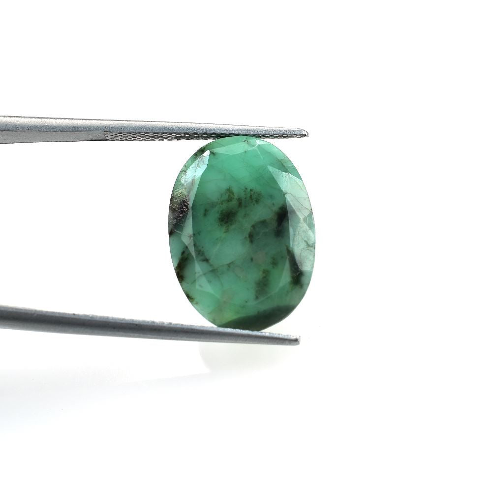 EMERALD BOTH SIDE TABLE CUT OVAL (DARK)(MANY BLACK/WHITE SPOT 3TH QUALITY) 18.00X13.00 MM 5.88 CTS