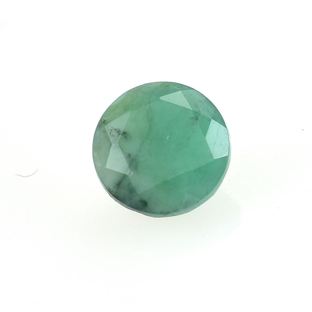 EMERALD STEP CUT MBACK SIDE ROUND (LIGHT)(OPAQUE VERY LOW 3TH QUALITY LIGHT SOME BLACK/WHITE SPOT) 6.00X6.00 MM 0.76 CTS