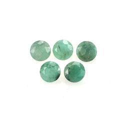 EMERALD STEP CUT MBACK SIDE ROUND (LIGHT)(OPAQUE VERY LOW 3TH QUALITY LIGHT SOME BLACK/WHITE SPOT) 6.00X6.00 MM 0.76 CTS