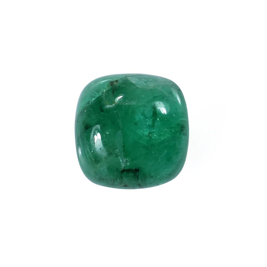 EMERALD PLAIN CUSHION CAB (TOP GREEN)( 1ST QUALITY SOME BLACK SPOT) 5.50X5.50 MM 0.85 CTS