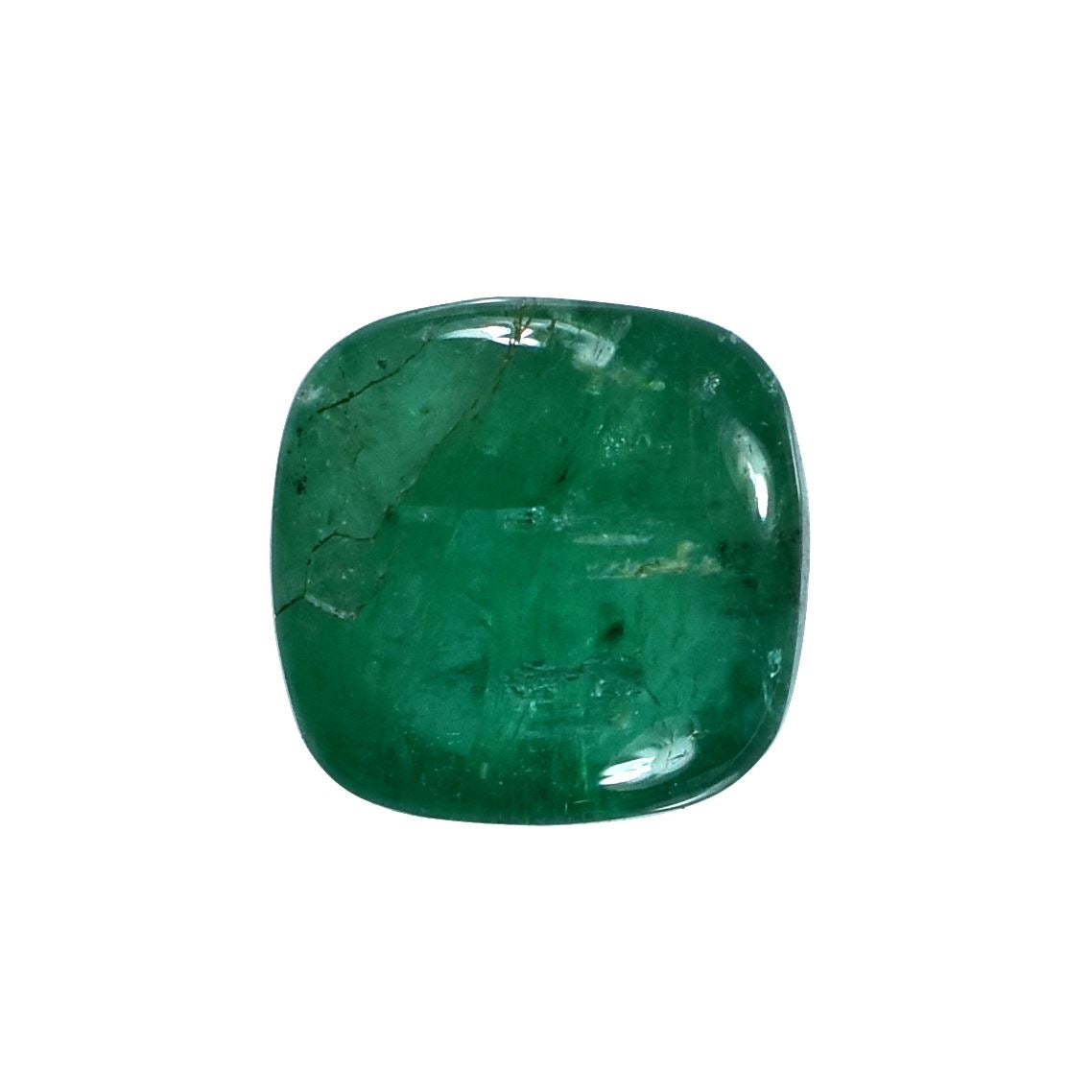 EMERALD PLAIN CUSHION CAB (TOP GREEN)( 1ST QUALITY SOME BLACK SPOT) 5.50X5.50 MM 0.85 CTS