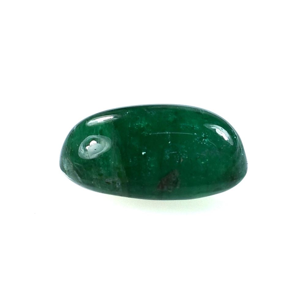 EMERALD PLAIN OVAL CAB (TOP GREEN)(OPAQUE SOME BLACK SPOT) 8.00X6.00 MM 1.50 CTS