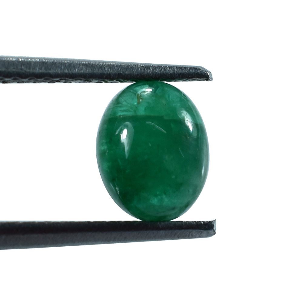 EMERALD OVAL CAB (TOP GREEN)(1ST QUALITY OPAQUE CLEAN) 7.00X5.50 MM 1.05 CTS