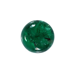 EMERALD SMOOTH ROUNDEL BEADS (1 PAIR) (TOP GREEN)(MANY BLACK SPOT)7.50X7.50 MM 1.93 CTS