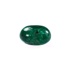 EMERALD SMOOTH ROUNDEL BEADS (1 PAIR) (TOP GREEN)(MANY BLACK SPOT)7.50X7.50 MM 1.93 CTS