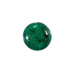 EMERALD SMOOTH ROUNDEL BEADS (1 PAIR) (TOP GREEN)(MANY BLACK SPOT)7.50X7.50 MM 1.93 CTS