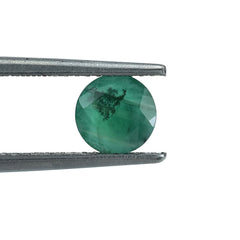 EMERALD STEP CUT BACK SIDE ROUND (DARK)(OPAQUE 2ND QUALITY MANY BLACK/WHITE SPOT) 6.00X6.00 MM 0.74 CTS