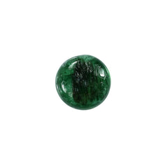 EMERALD SMOOTH ROUNDEL BEADS (DARK GREEN OPAQUE)(2TH MANY BLACK/WHITE SPOT) 7.50X7.50 MM 1.80 CTS
