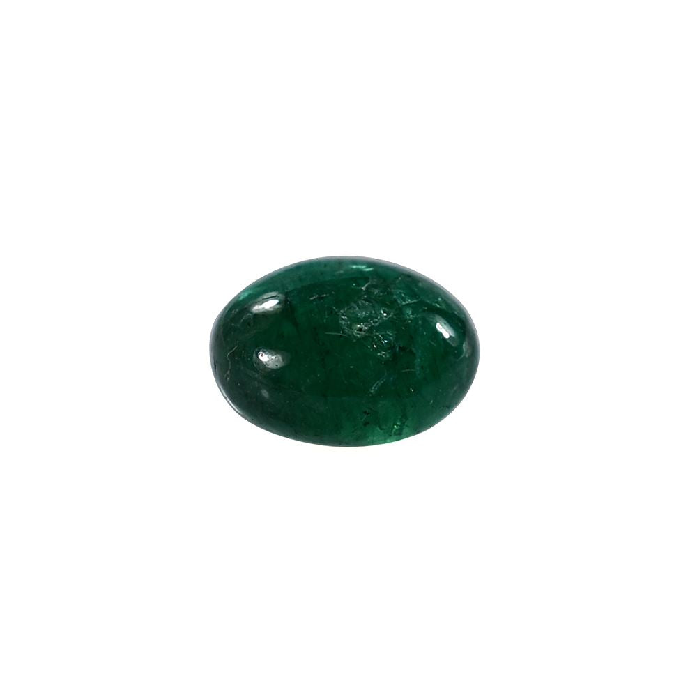 EMERALD SMOOTH ROUNDEL BEADS (1 PAIR)(TOP GREEN)(SOME BLACK SPOT) 7.50X7.50 MM 1.95 CTS