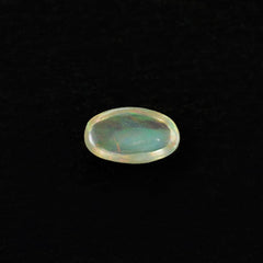 ETHIOPIAN OPAL PLAIN OVAL CAB (OFF WHITE TRANSPARENT/VERY LOW POWER) 5.00X3.00 MM 0.13 CTS