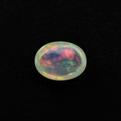 ETHIOPIAN OPAL PLAIN OVAL CAB (OFF WHITE TRANSPARENT/VERY LOW POWER) 8.00X6.00 MM 0.75 CTS