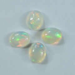 ETHIOPIAN OPAL PLAIN OVAL CAB (WHITE BASE/BLUE GREEN POWER) 10.00X8.00 MM 1.69 CTS