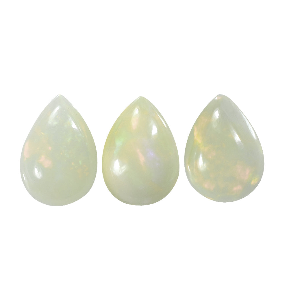 ETHIOPIAN (MILKY) (MIX POWER) PLAIN PEAR CAB 10.00X7.00MM  1.04 Cts.