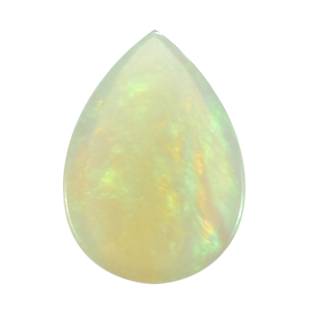 ETHIOPIAN OPAL (MILKY POWER) (YELLOW) PLAIN PEAR CAB 10.00X7.00MM 1.08 Cts.