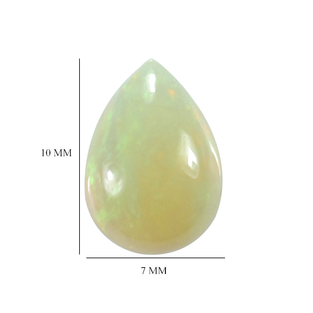 ETHIOPIAN OPAL (MILKY POWER) (YELLOW) PLAIN PEAR CAB 10.00X7.00MM 1.08 Cts.