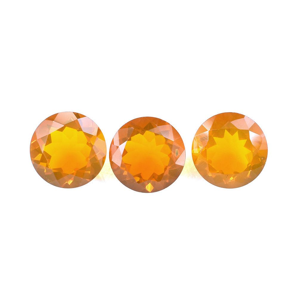 AMERICAN FIRE OPAL CUT ROUND 8MM 1.41 Cts.