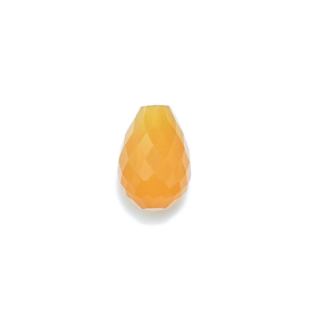 AMERICAN FIRE OPAL FACETED DROPS (HALF DRILL) 10X7MM 2.85 Cts.