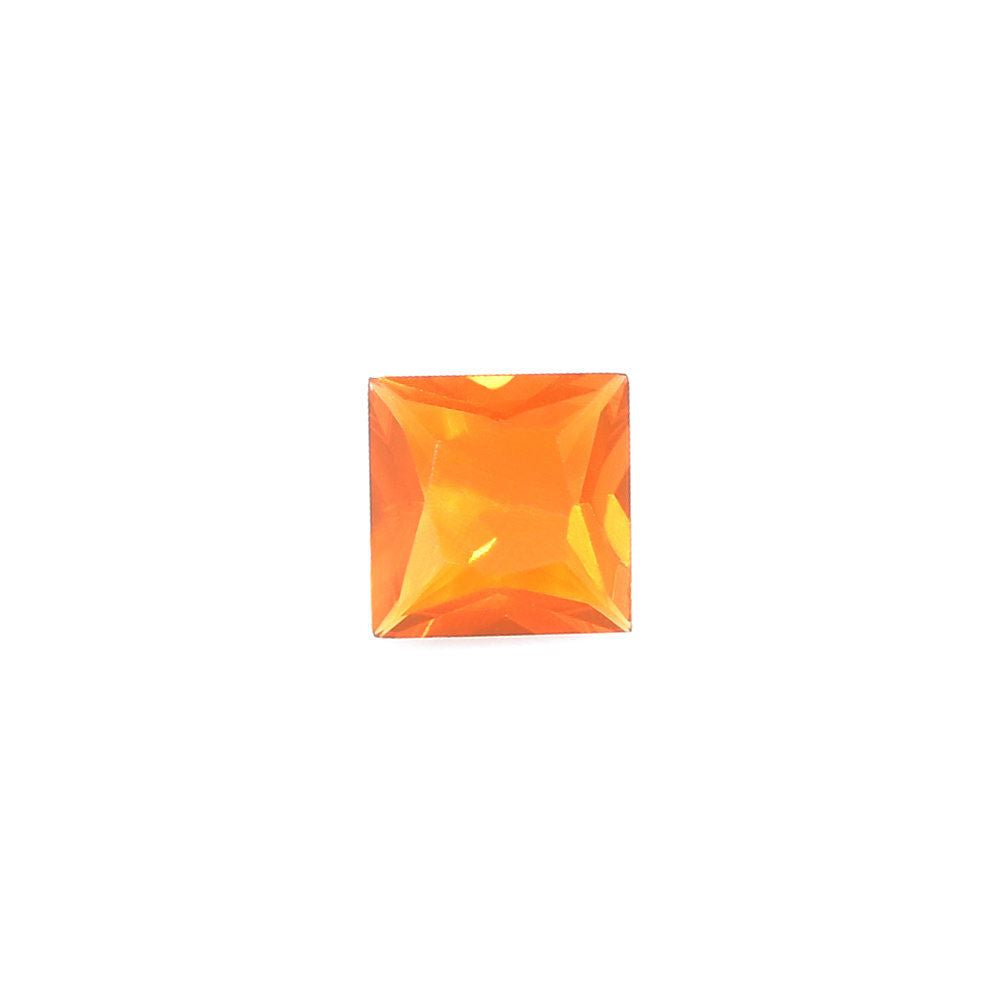 MEXICAN FIRE OPAL PRINCESS CUT SQUARE 6MM 0.8 Cts.