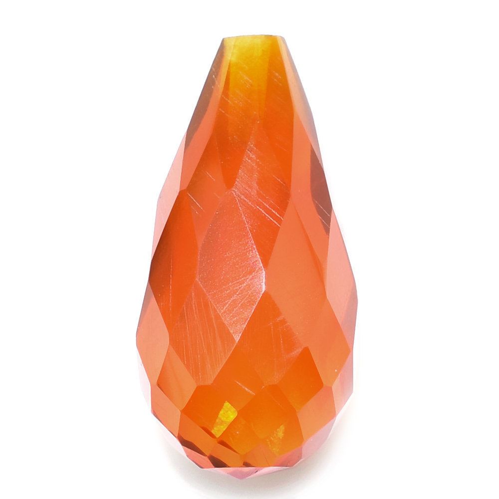 AMERICAN FIRE OPAL FACETED DROPS (HALF DRILL) 14X7MM 3.66 Cts.