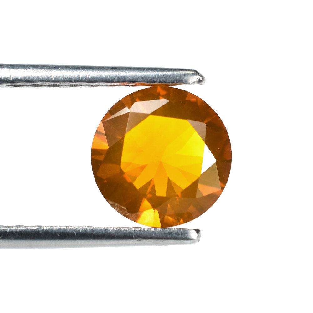 OREGON FIRE OPAL DIAMOND CUT ROUND 8MM 1.32 Cts.