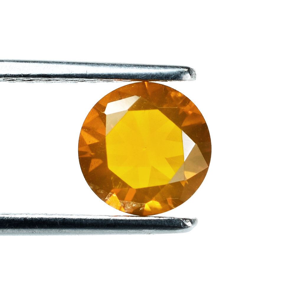 OREGON FIRE OPAL DIAMOND CUT ROUND 8MM 1.34 Cts.