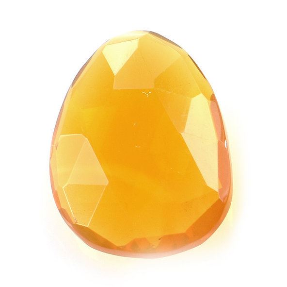 AMERICAN FIRE OPAL ROSE CUT BRIOLETTE PEARISH 14.30X10.70MM 3.35 Cts.