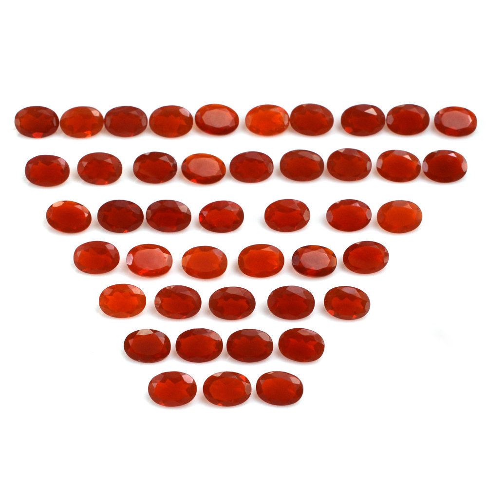 MEXICAN FIRE OPAL CUT OVAL 7X5MM (RED/CLEAN) 0.53 Cts.