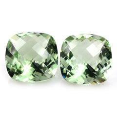 GREEN AMETHYST CHECKER CUT CUSHION 16X16MM 12.72 Cts.