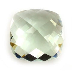 GREEN AMETHYST CHECKER CUT CUSHION 16MM 13.50 Cts.
