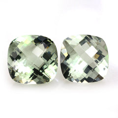 GREEN AMETHYST CHECKER CUT CUSHION 16MM 13.50 Cts.