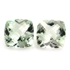 GREEN AMETHYST CHECKER CUT CUSHION (FULL DRILL) 18MM 20.95 Cts.
