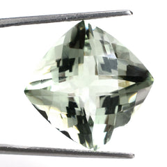 GREEN AMETHYST CHECKER CUT CUSHION 18MM 20.13 Cts.