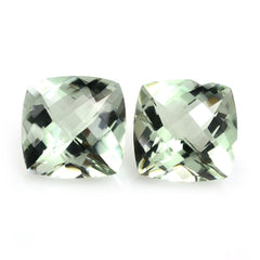 GREEN AMETHYST CHECKER CUT CUSHION 18MM 20.13 Cts.
