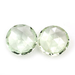 GREEN AMETHYST ROSE CUT BRIOLETTE ROUND 16MM 9.34 Cts.