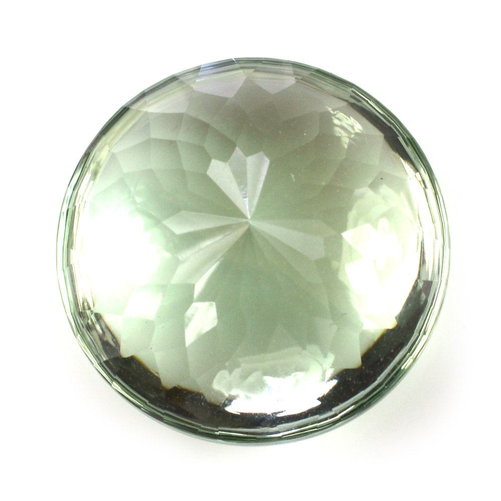 GREEN AMETHYST BUFFTOP ROUND 20MM 28.18 Cts.