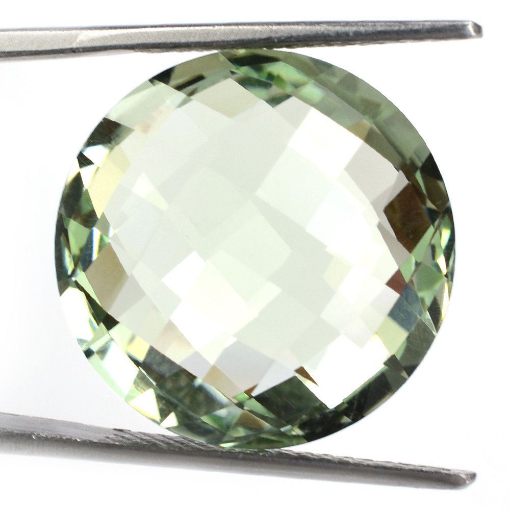 GREEN AMETHYST BRIOLETTE ROUND 20MM 24.62 Cts.